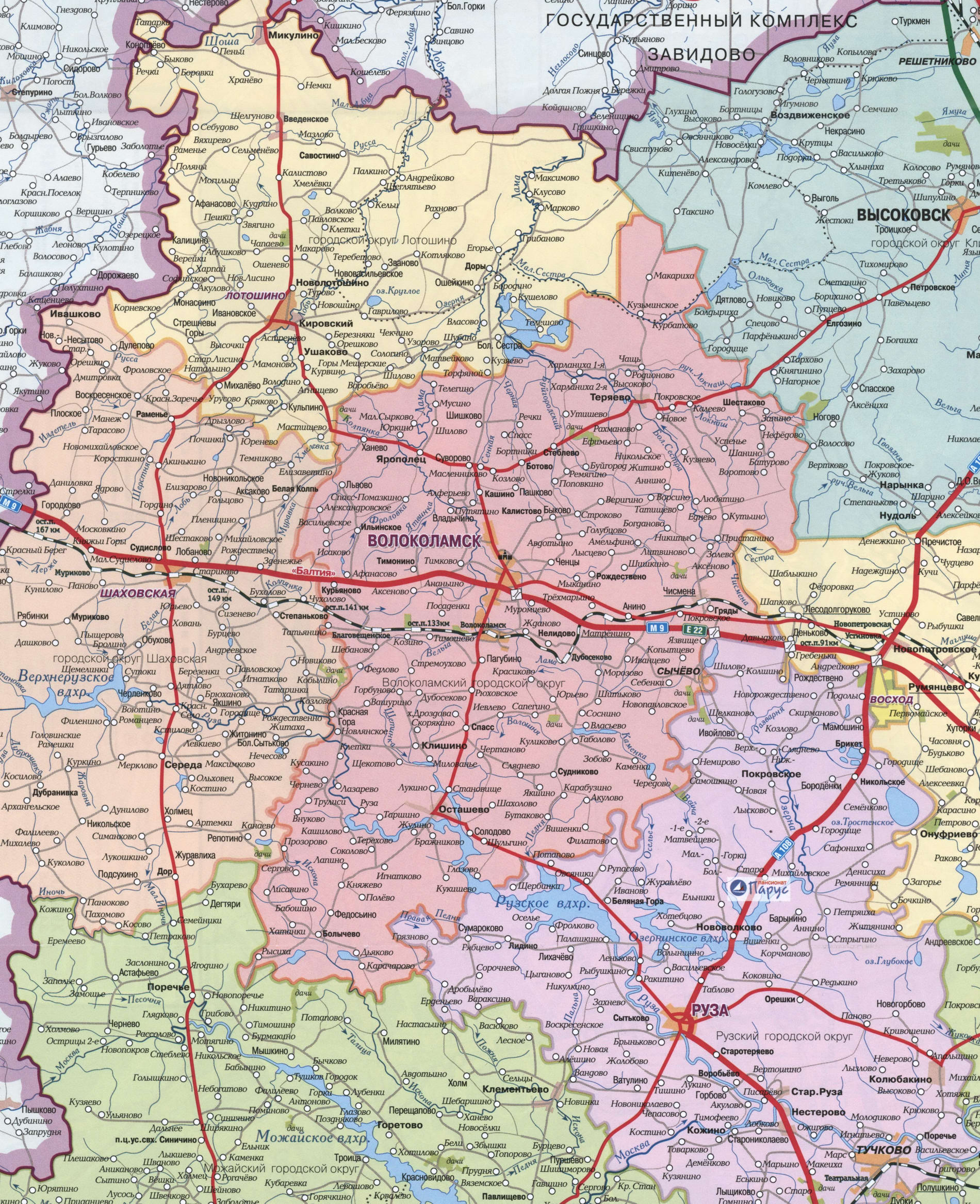 Карта Волоколамска