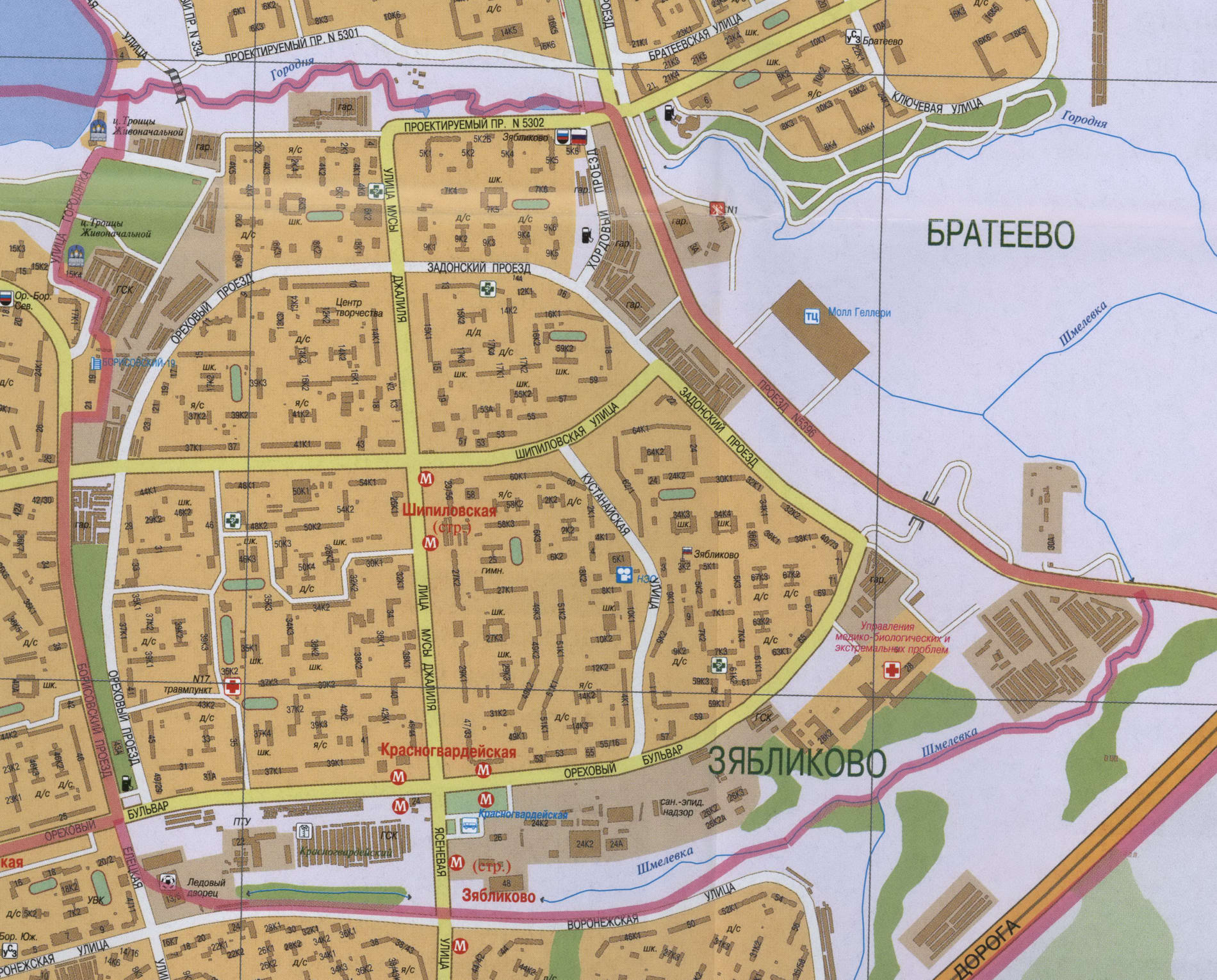 Зябликово карта района