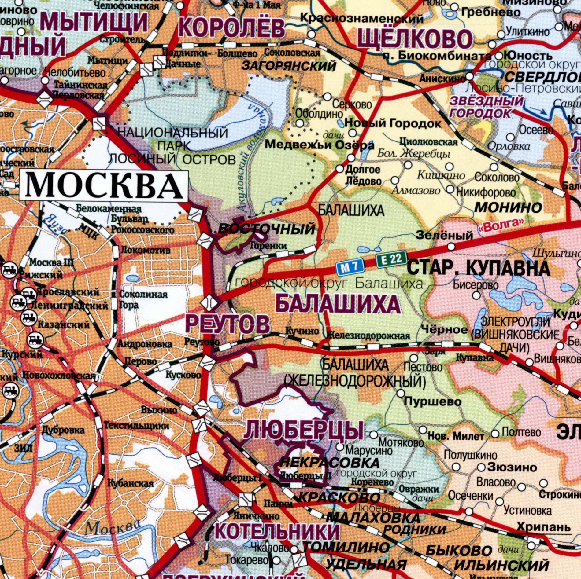 Балашиха московской карта