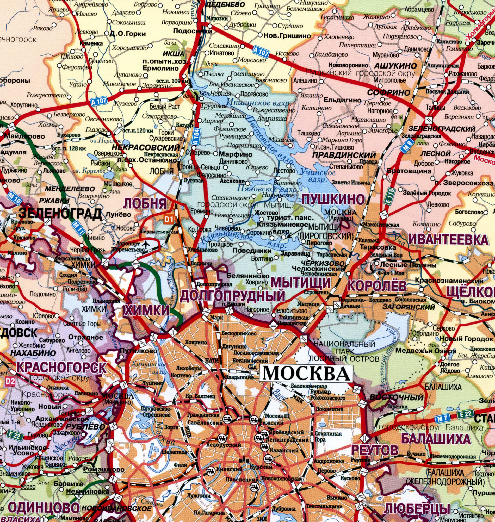 Мытищи на карте Московской области - 2023