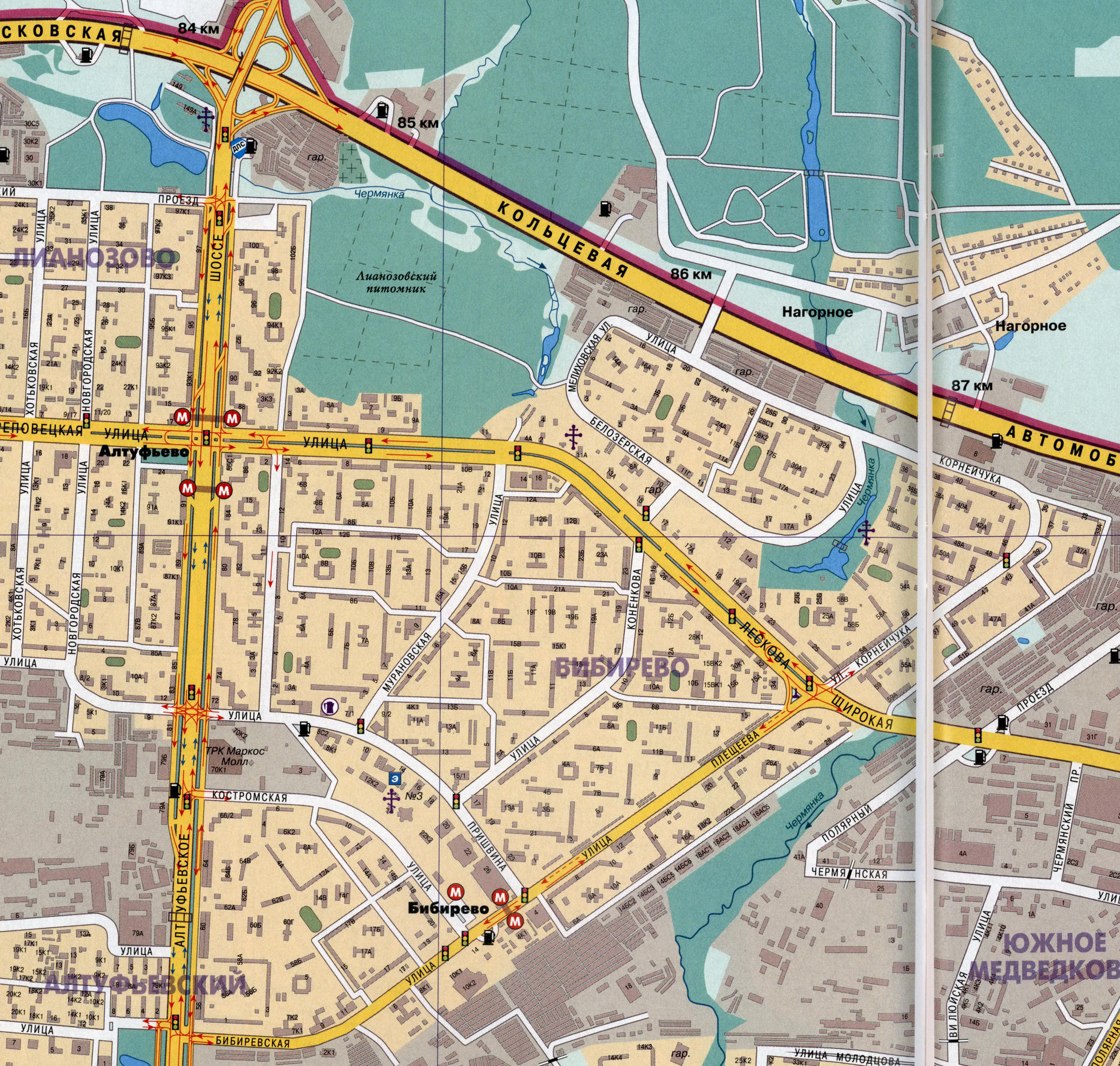 Карта бибирево с улицами и домами
