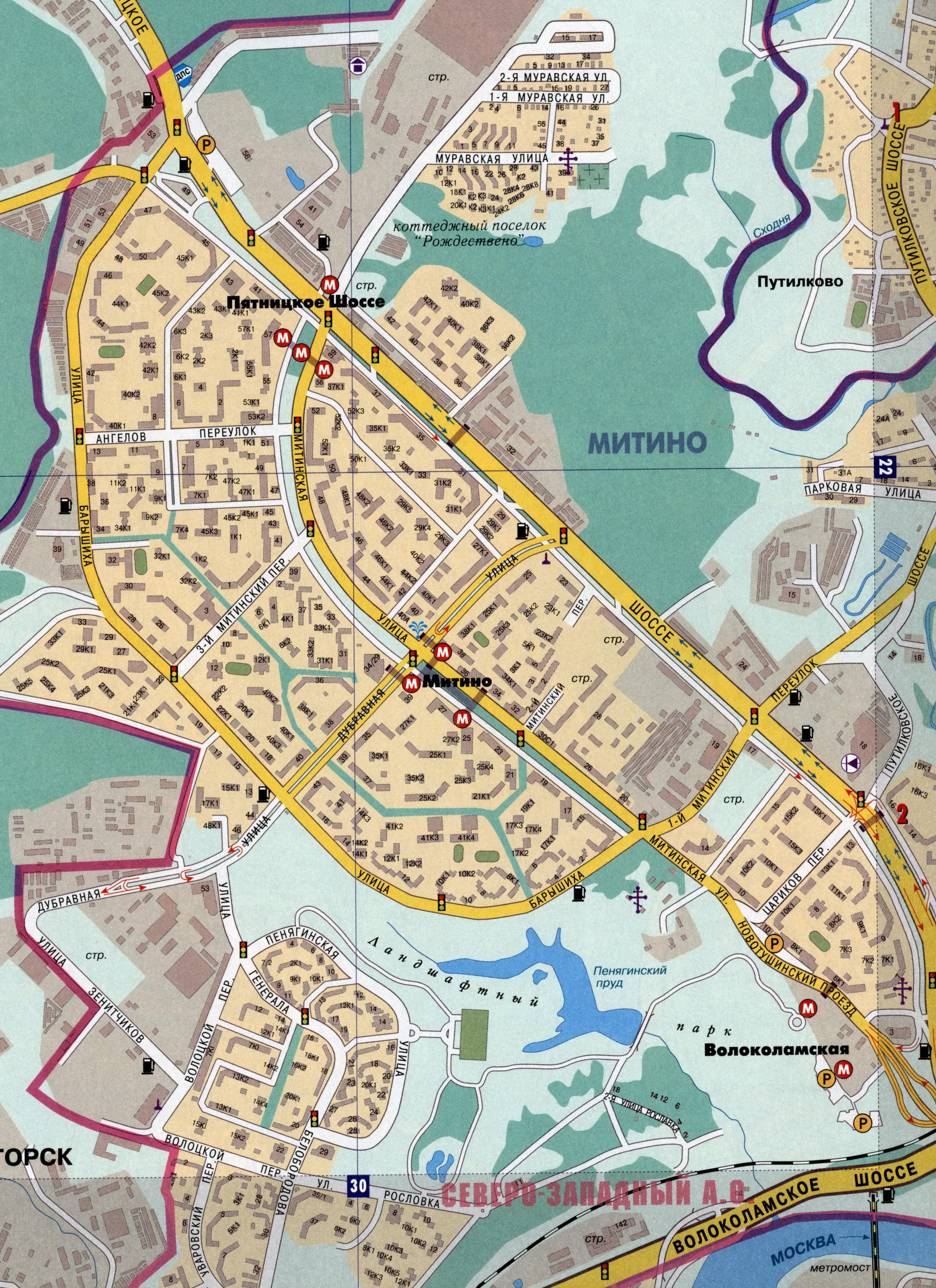 Митино карта района Москвы