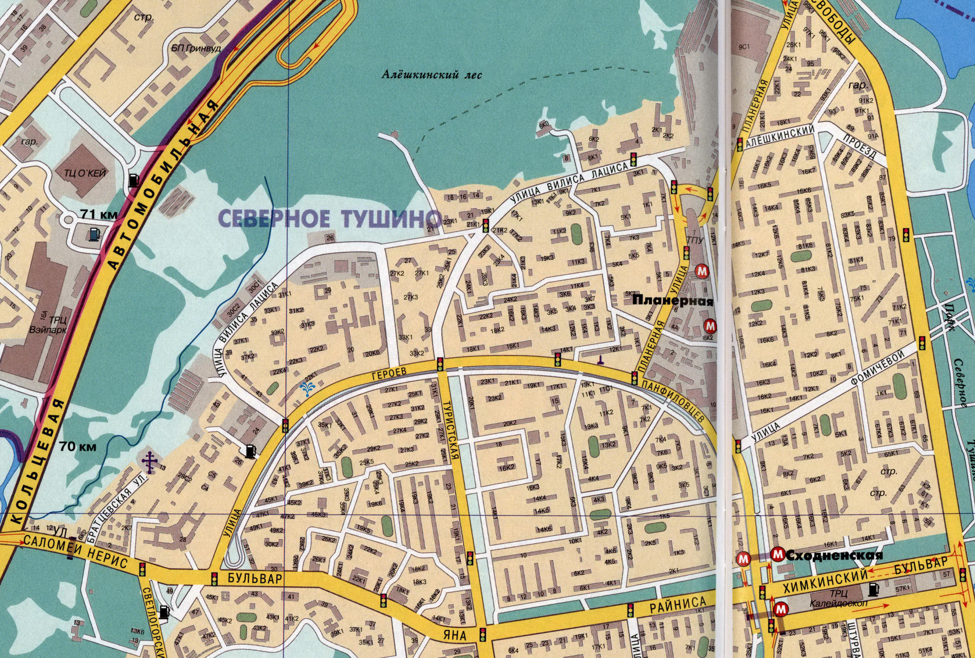 Северное Тушино карта района, Москва