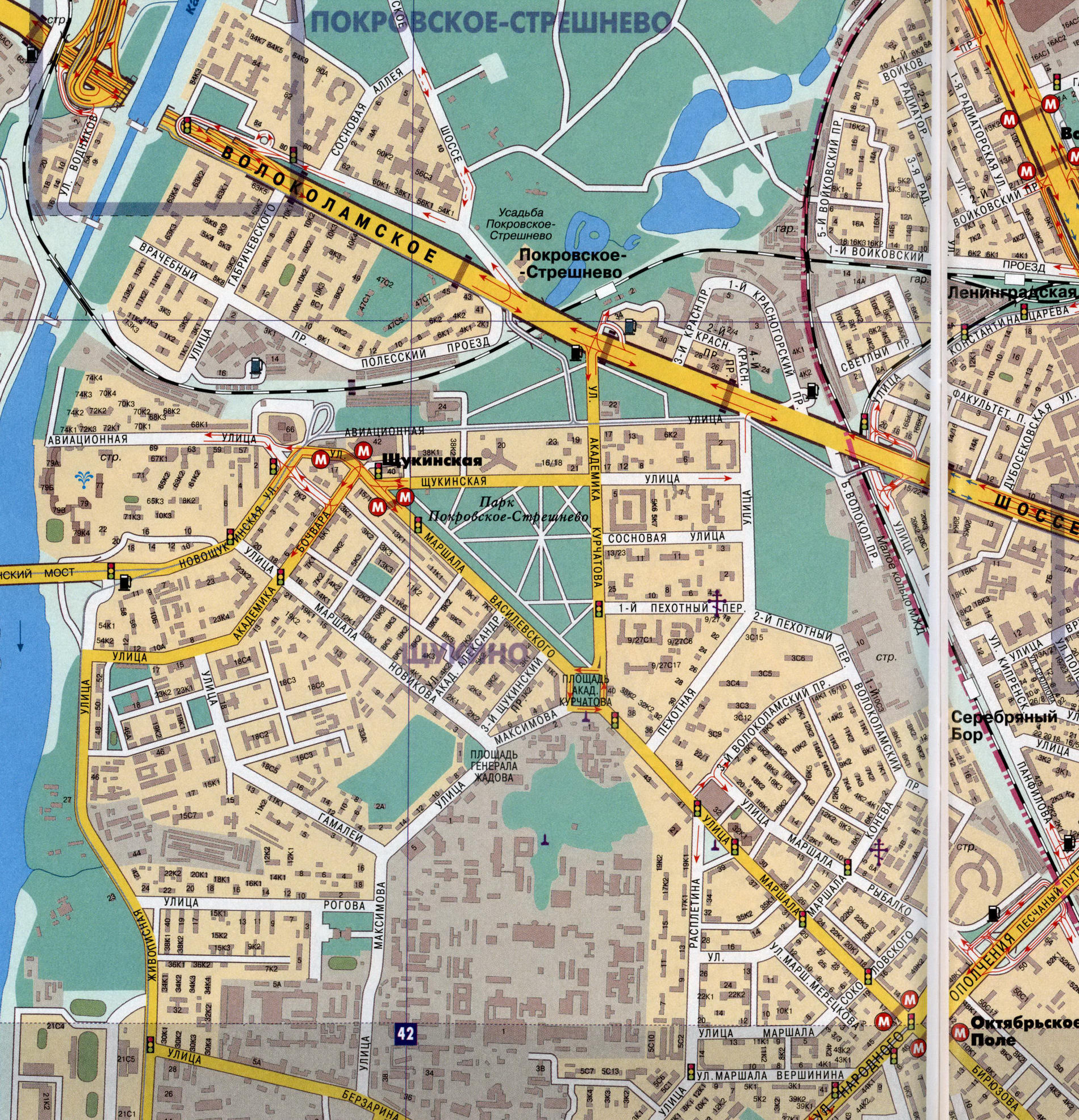 Юзао на карте Москвы с районами и районами