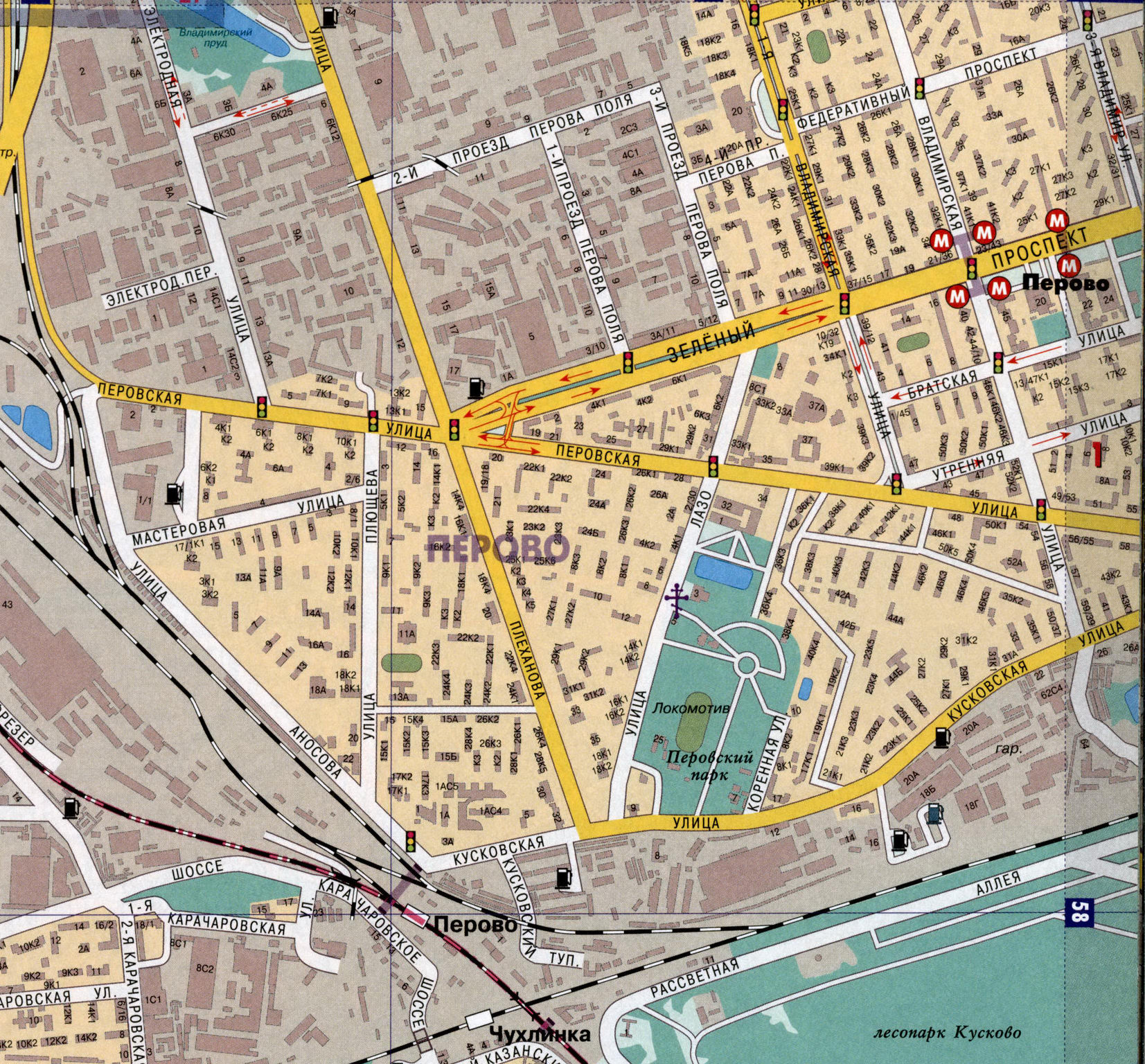 Перово карта района, Москва