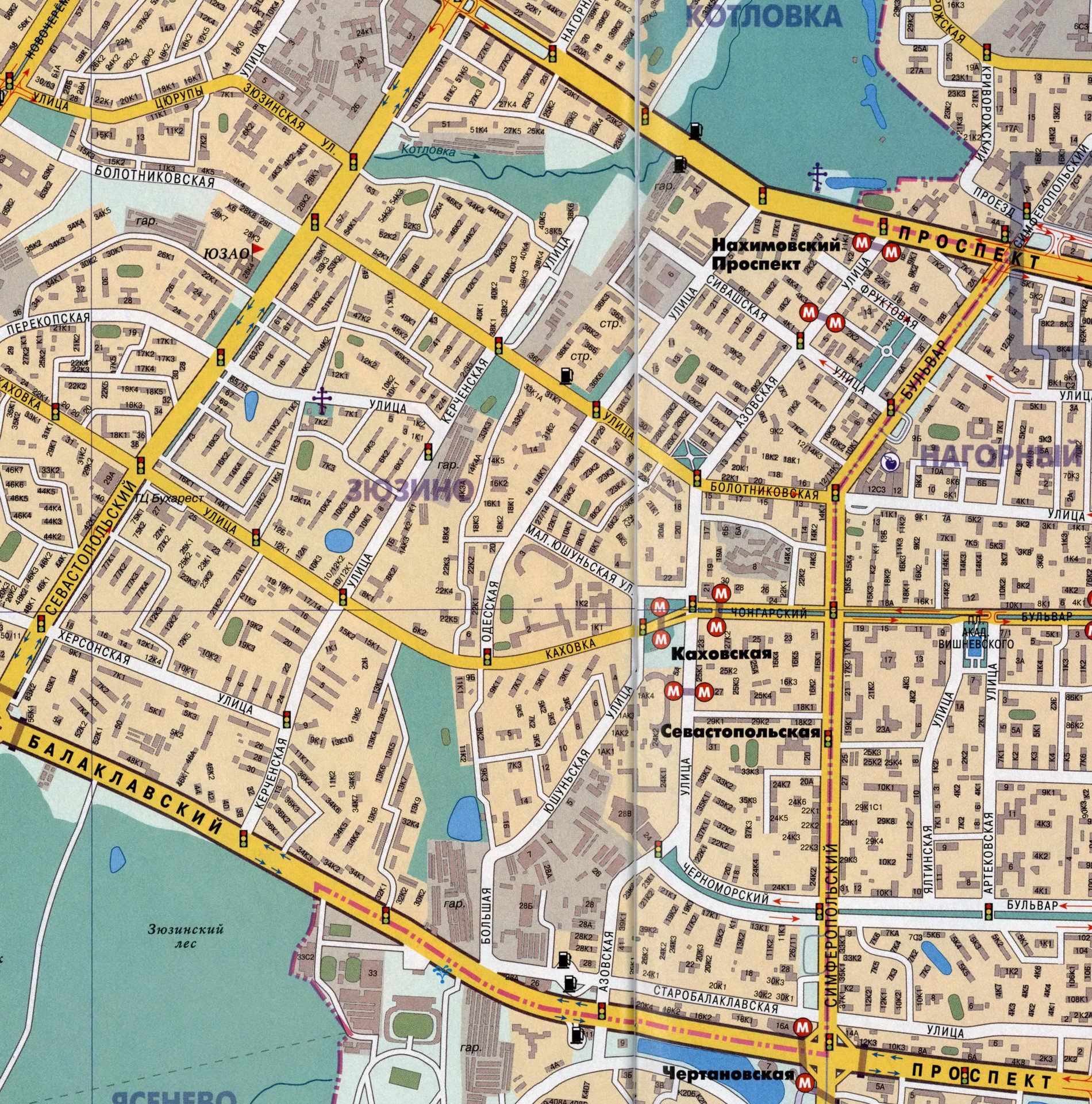 Зюзино карта района, Москва