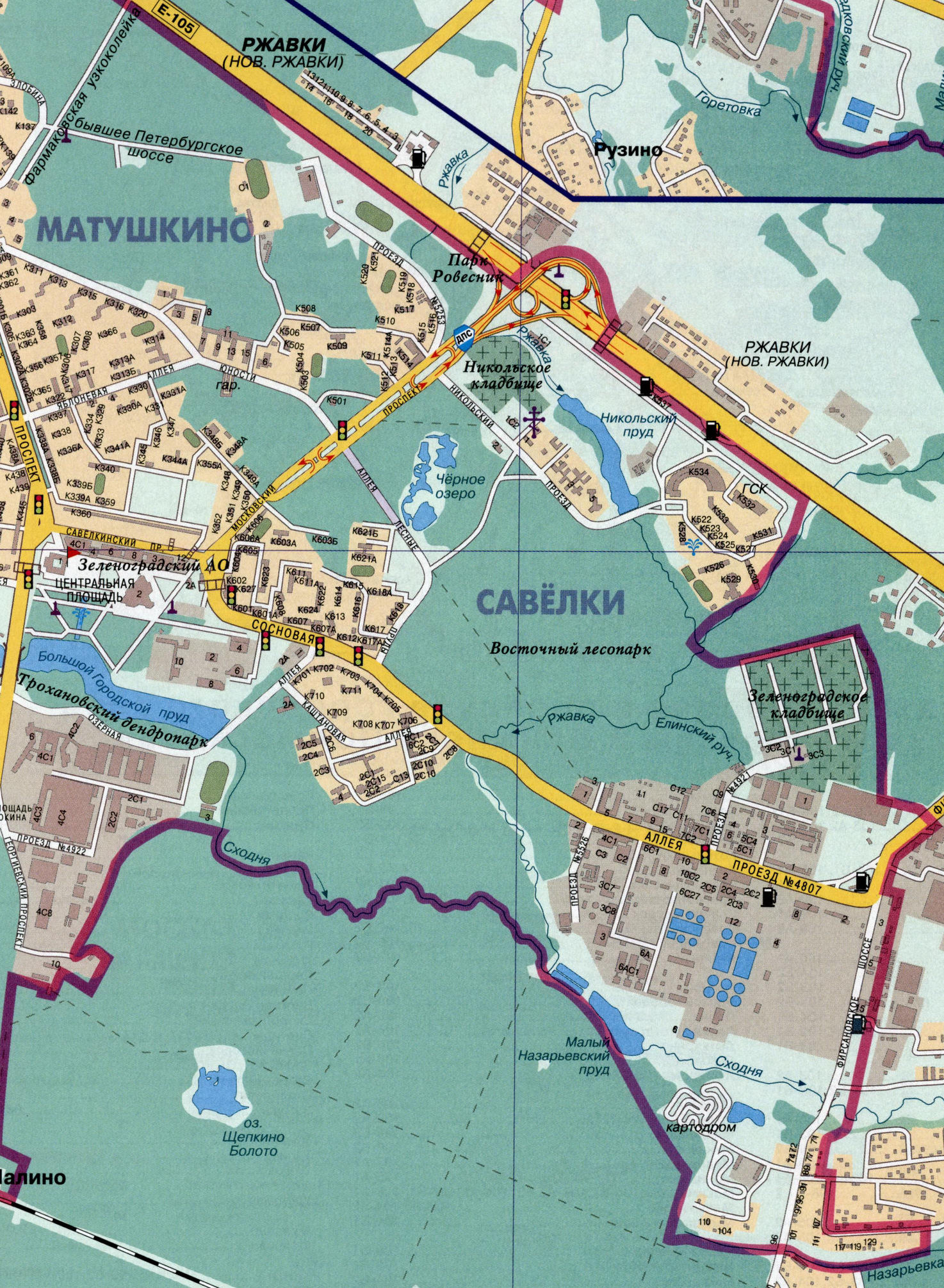 карта района Савёлки с номерами домов